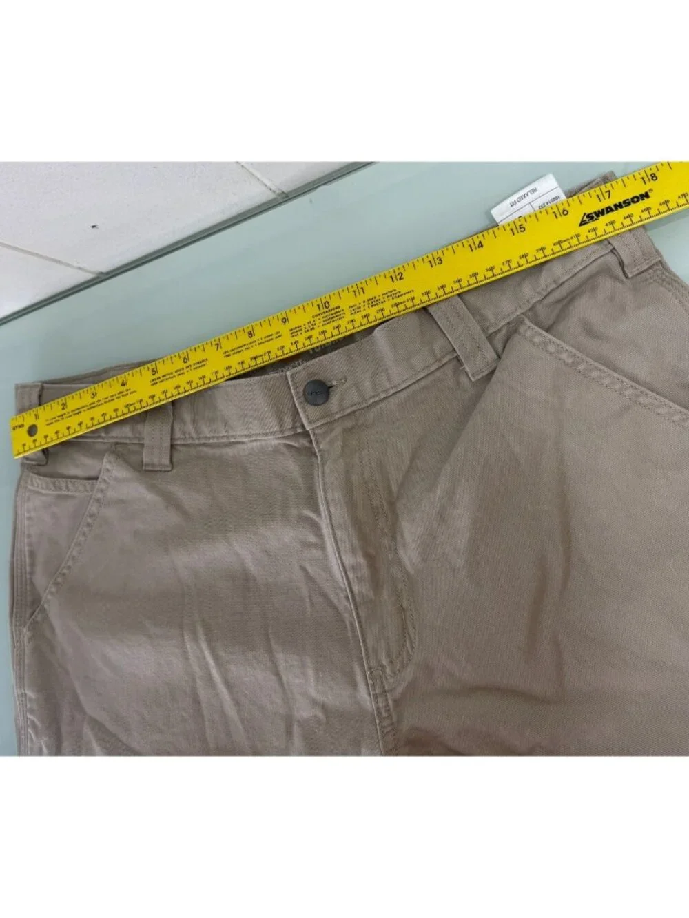 Carhartt Shorts Mens 36 Canvas Work Y2K Relaxed Fit Khaki 9" Inseam 102514-232 - Picture 7 of 12